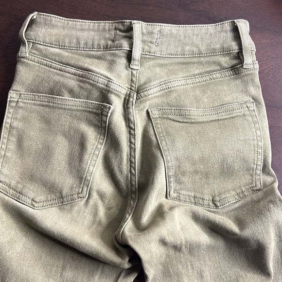 Free People We The Free Olive Green Raw Hem High Waist Skinny Jeans EUC - Picture 5 of 9